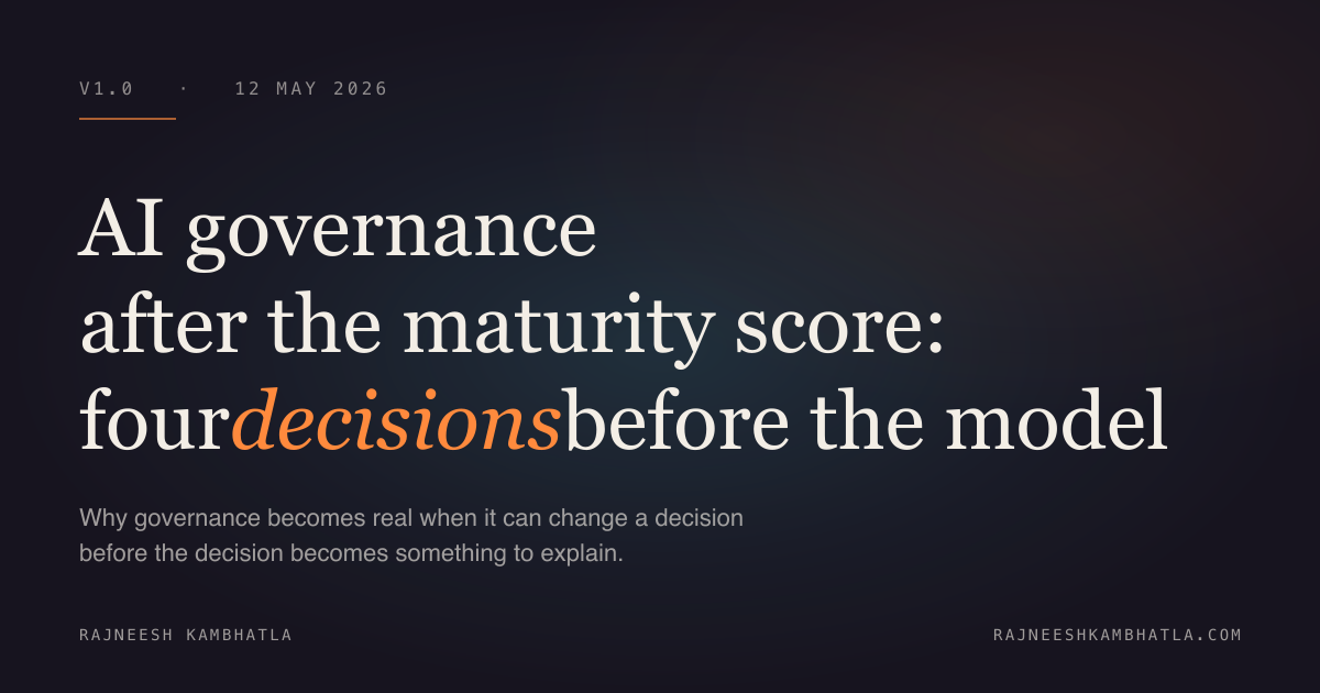 AI governance after the maturity score: four *decisions* before the model — share card