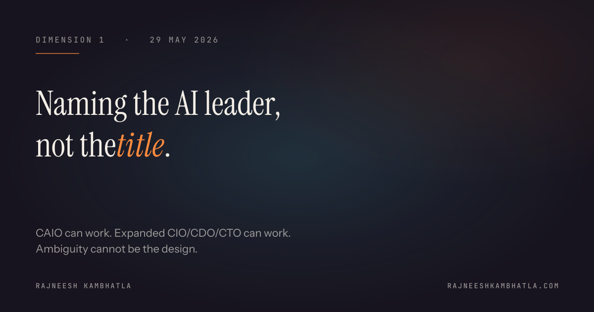 D1 — *naming the AI leader, not the title* — share card