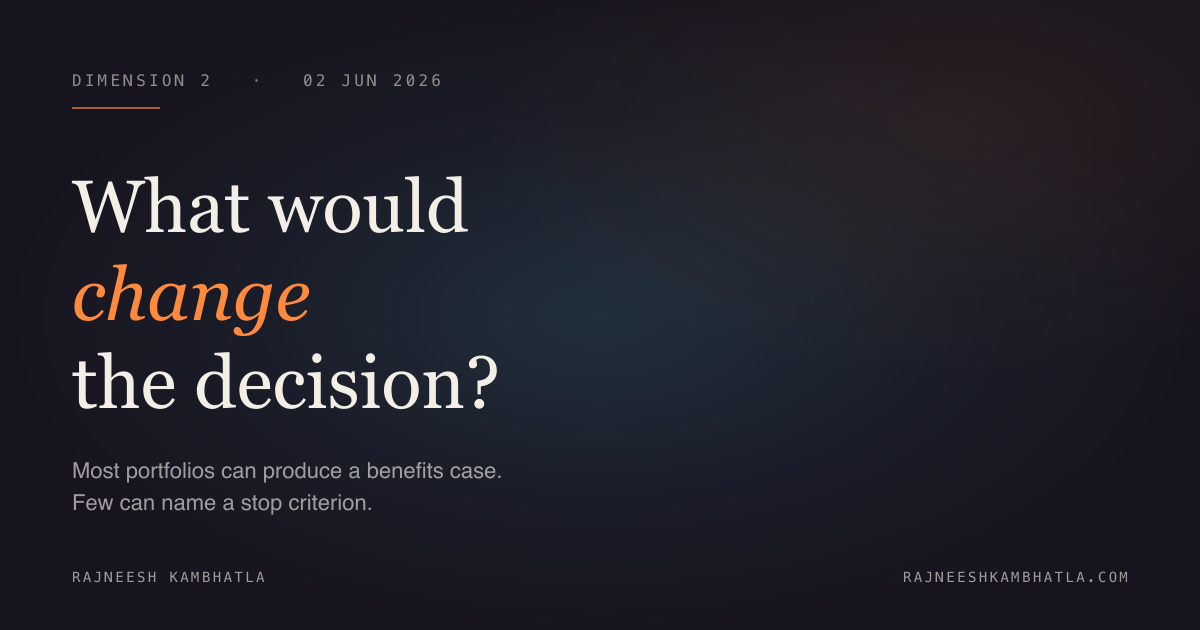 D2 — *what would change the decision* — share card