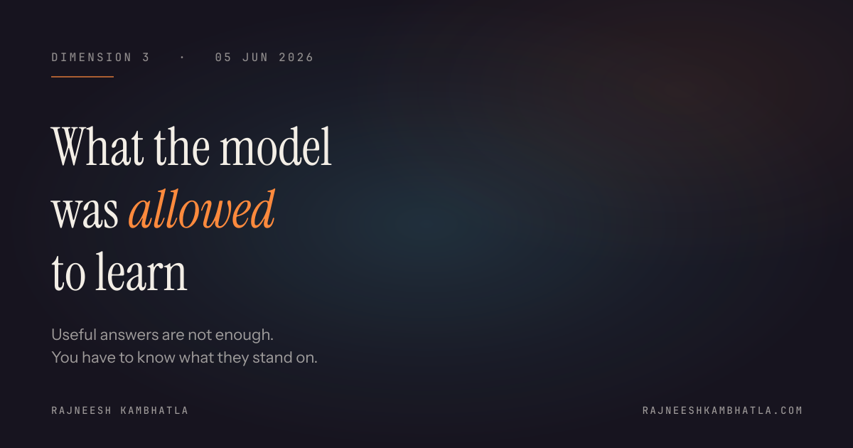 D3 — what the model was allowed to learn — share card